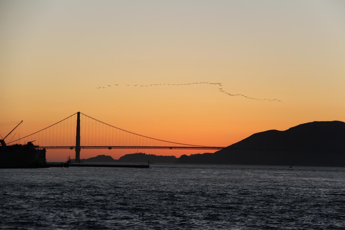 Sunset an der Golden Gate Bridge