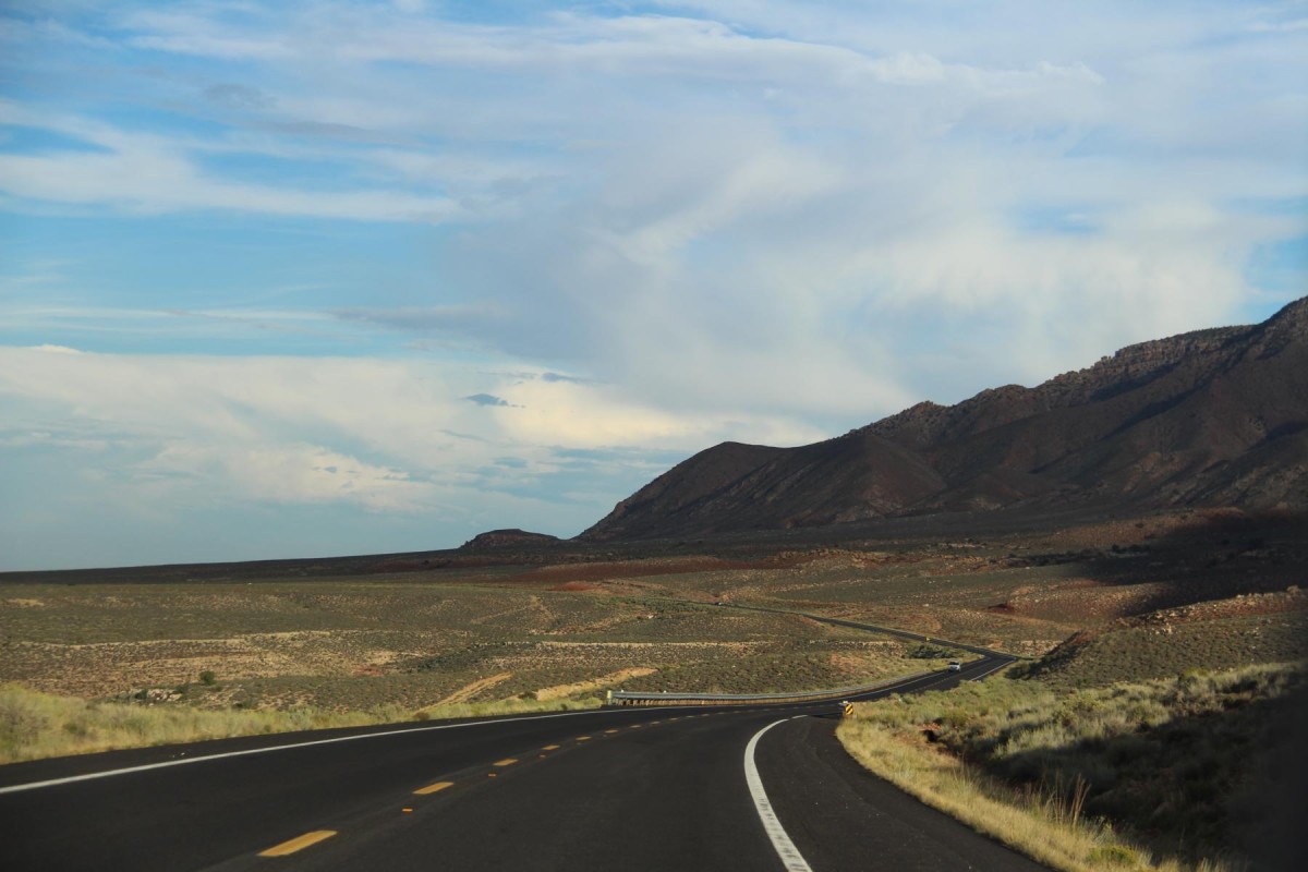 Abendlicht auf dem Weg nach Page