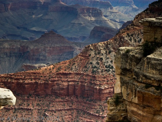 Blick auf den South Kaibab Trail vom Mather Point